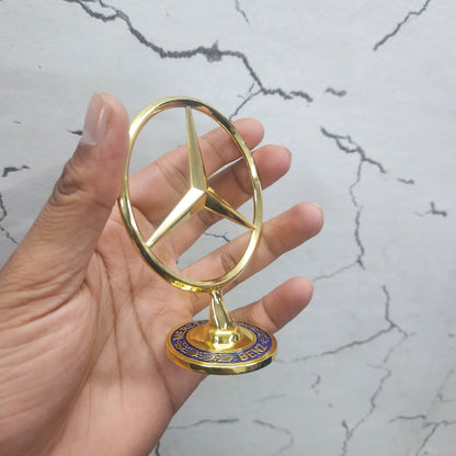 Mercedes Bonnet 3D Logo Gold (Pasting logo)