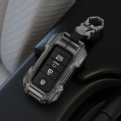 Kia Seltos/Sonet/Carens 4 Button Keyless Push Button Key Premium Batman Metal Alloy Keycase with Holder & Rope Chain