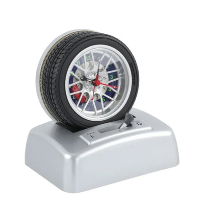 Non Ticking Tyre Shape Metal Alarm Clock