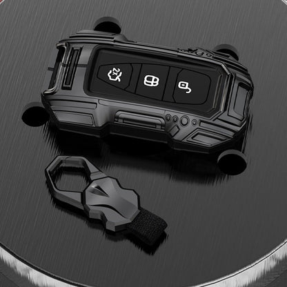 Ford Ecosport Push Button Remote Key Premium Batman Metal Alloy Keycase with Holder & Rope Chain