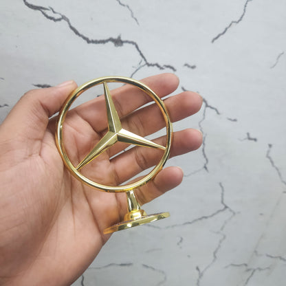 Mercedes Bonnet 3D Logo Gold (Pasting logo)