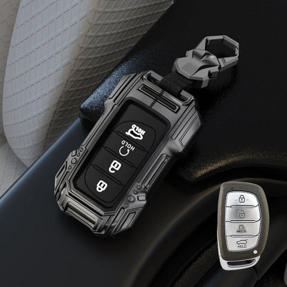 Hyundai Alcazar/i20/Venue/Creta (4 Button Key) Premium Batman Metal Alloy Keycase with Holder & Rope Chain