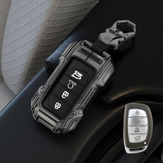 Hyundai Alcazar/i20/Venue/Creta (4 Button Key) Premium Batman Metal Alloy Keycase with Holder & Rope Chain