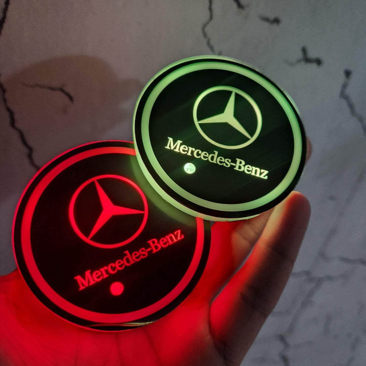 LED Car Cup Holder Lamp Light 2 pcs