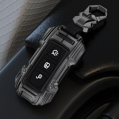 Ford Ecosport Push Button Remote Key Premium Batman Metal Alloy Keycase with Holder & Rope Chain