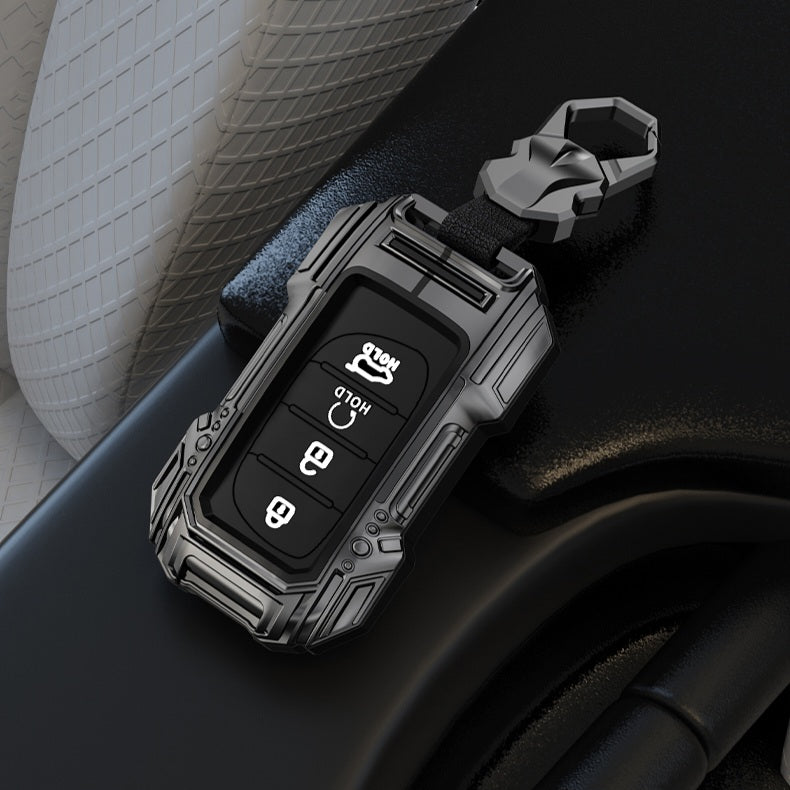 Hyundai Alcazar/i20/Venue/Creta (4 Button Key) Premium Batman Metal Alloy Keycase with Holder & Rope Chain