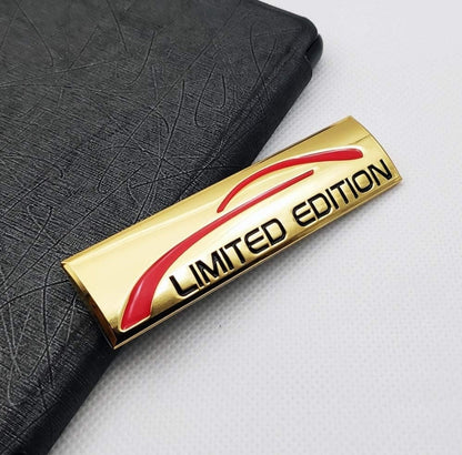 3D Limited Edition v4.0 Metal Sticker Decal Gold (9x2.3 cm)