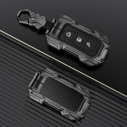 Ford Ecosport Push Button Remote Key Premium Batman Metal Alloy Keycase with Holder & Rope Chain