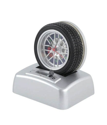 Non Ticking Tyre Shape Metal Alarm Clock