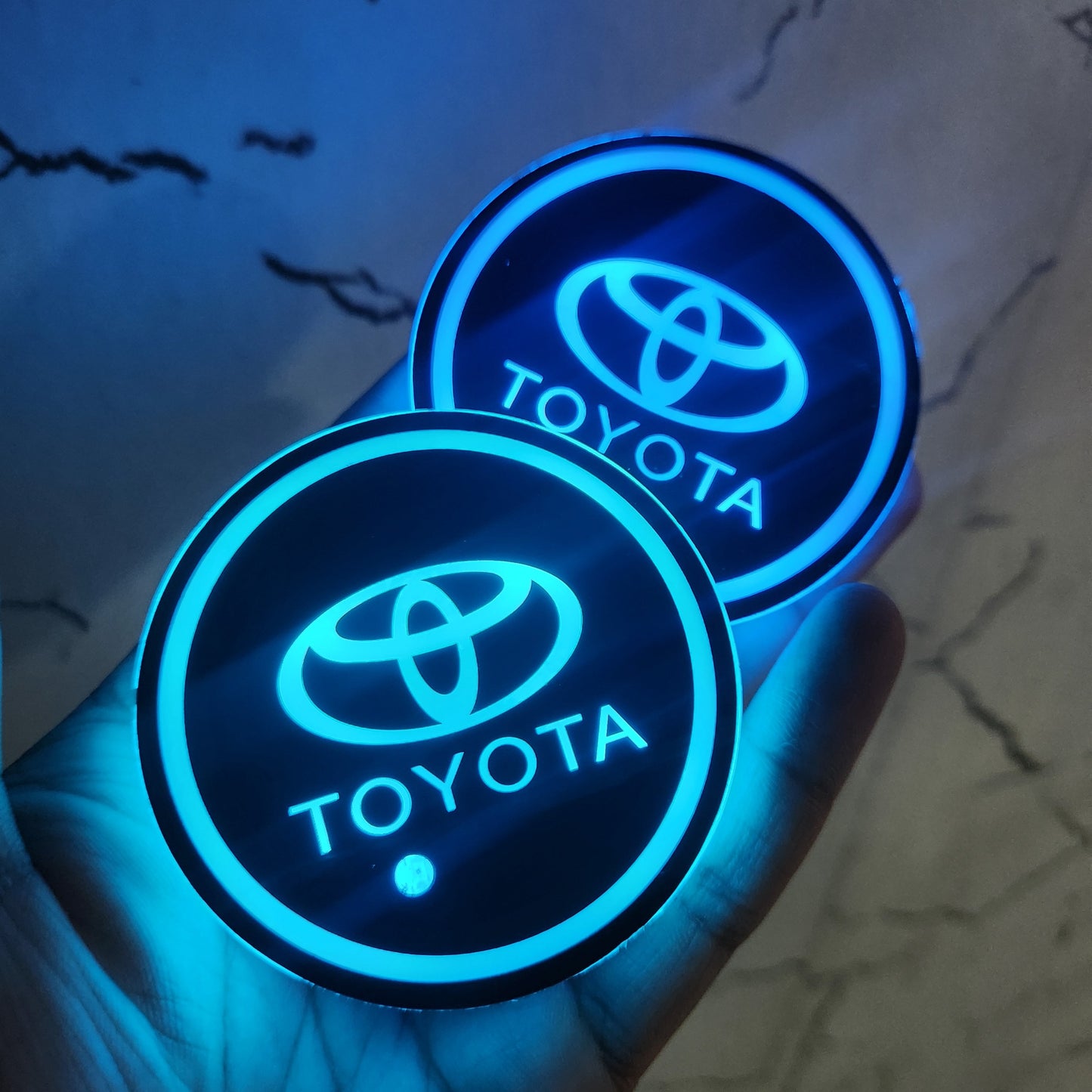 LED Car Cup Holder Lamp Light 2 pcs