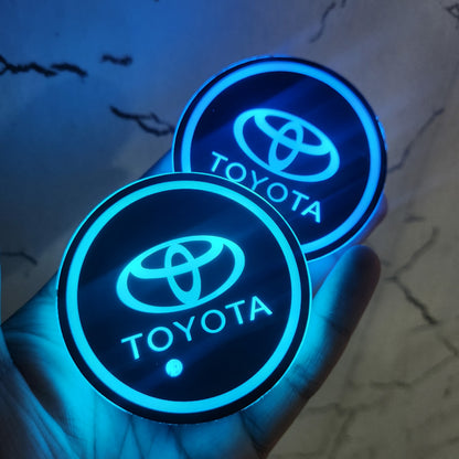 LED Car Cup Holder Lamp Light 2 pcs