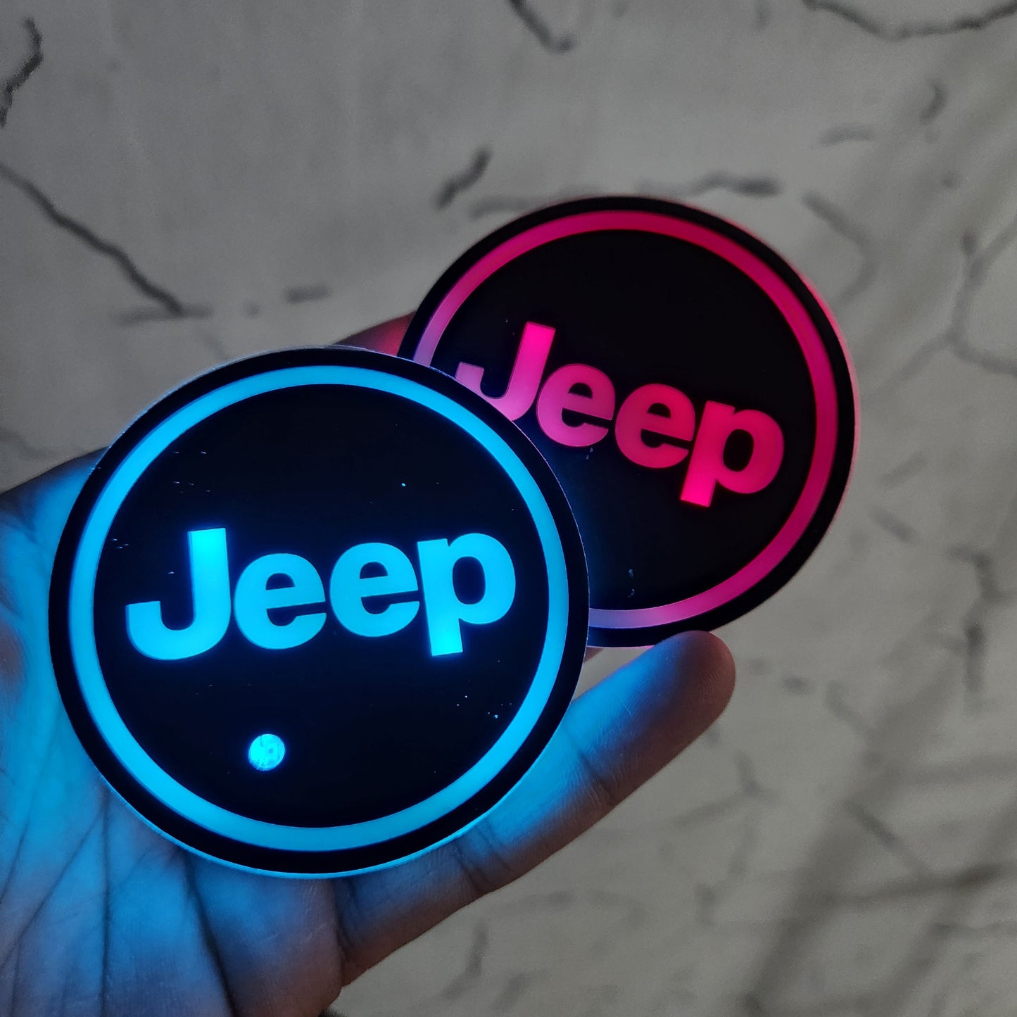 LED Car Cup Holder Lamp Light 2 pcs