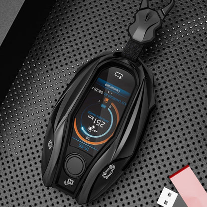 BMW LCD Key Premium Batman Metal Alloy Keycase with Holder & Rope Chain