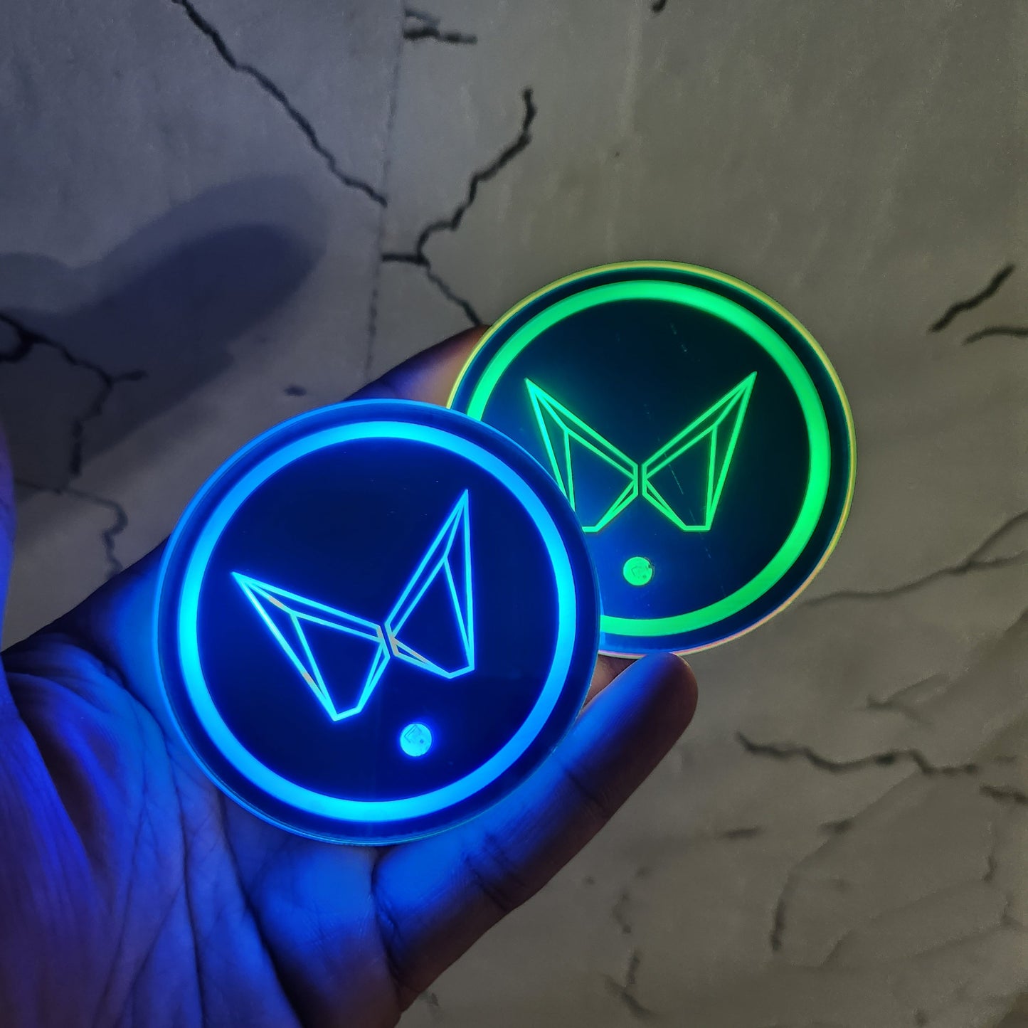 LED Car Cup Holder Lamp Light 2 pcs
