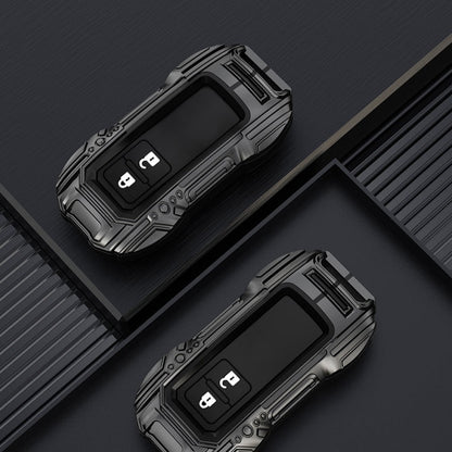 Suzuki 2 Button Key (Baleno, Brezza, S Cross, Swift, Ignis) Premium Batman Metal Alloy Keycase with Holder & Rope Chain