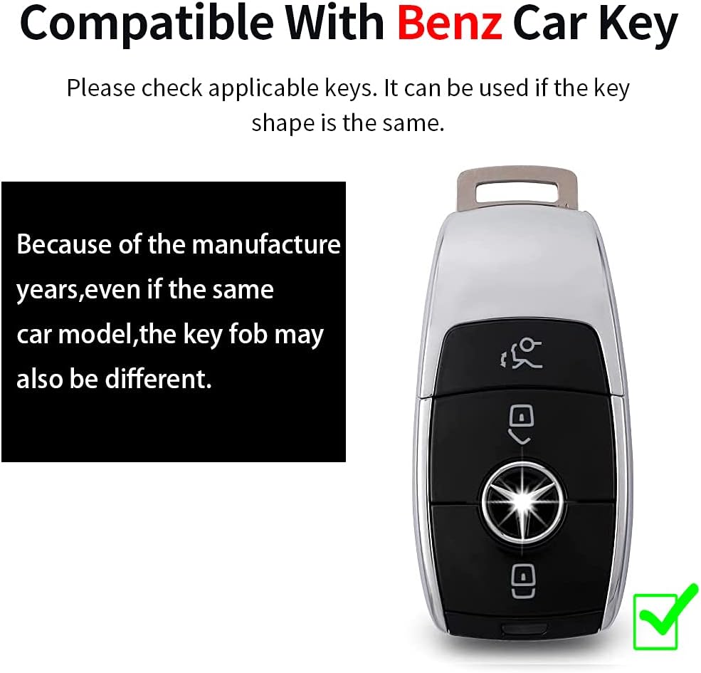 Mercedes New Key Exclusive Aluminium Alloy Leather Keycase with Holder & Rope Chain