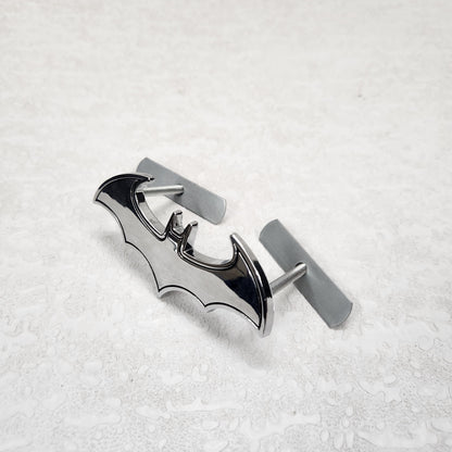 Batman Silver Grille Metal Emblem (10.3 x 4.5 cm)