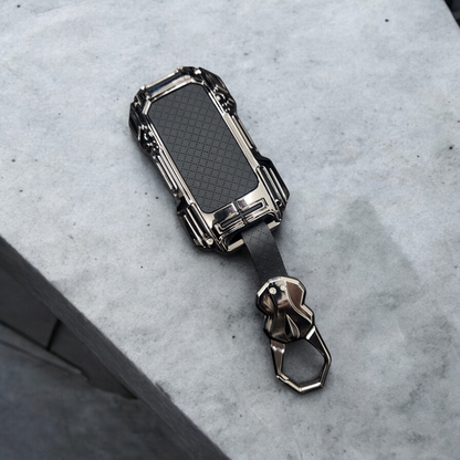 Hyundai Creta/i20/Venue/Aura (3 Button Keyless Push Button Key) Premium Batman Metal Alloy Keycase with Holder & Rope Chain