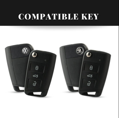Skoda/Volkswagen New Flip Key Armour Metal Alloy Keycase with Holder & Rope Chain