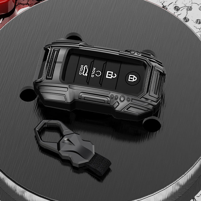 Kia Seltos/Sonet/Carens 4 Button Keyless Push Button Key Premium Batman Metal Alloy Keycase with Holder & Rope Chain
