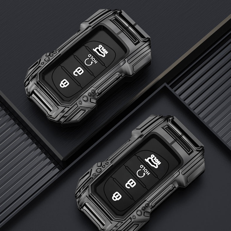 Hyundai Alcazar/i20/Venue/Creta (4 Button Key) Premium Batman Metal Alloy Keycase with Holder & Rope Chain