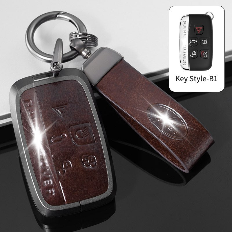 Land Rover 2.0 Key Exclusive Aluminium Alloy Leather 2.0 Keycase with Holder & Rope Chain