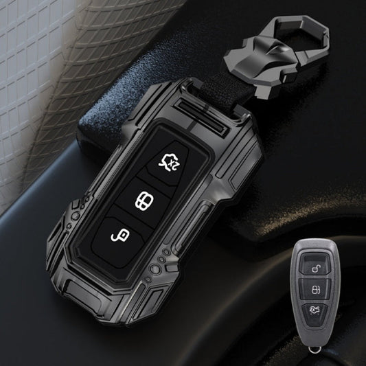 Ford Ecosport Push Button Remote Key Premium Batman Metal Alloy Keycase with Holder & Rope Chain