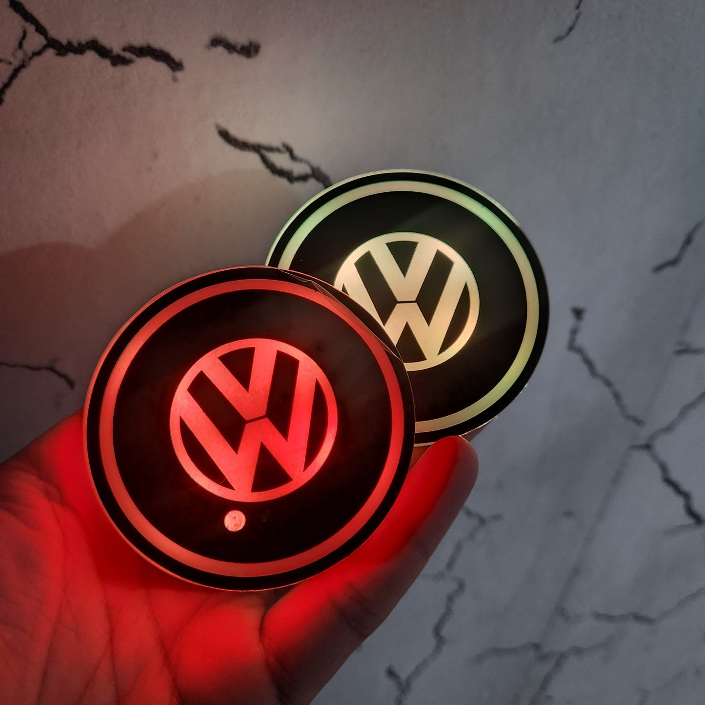 LED Car Cup Holder Lamp Light 2 pcs