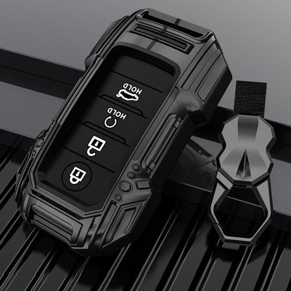 Kia Seltos/Sonet/Carens 4 Button Keyless Push Button Key Premium Batman Metal Alloy Keycase with Holder & Rope Chain