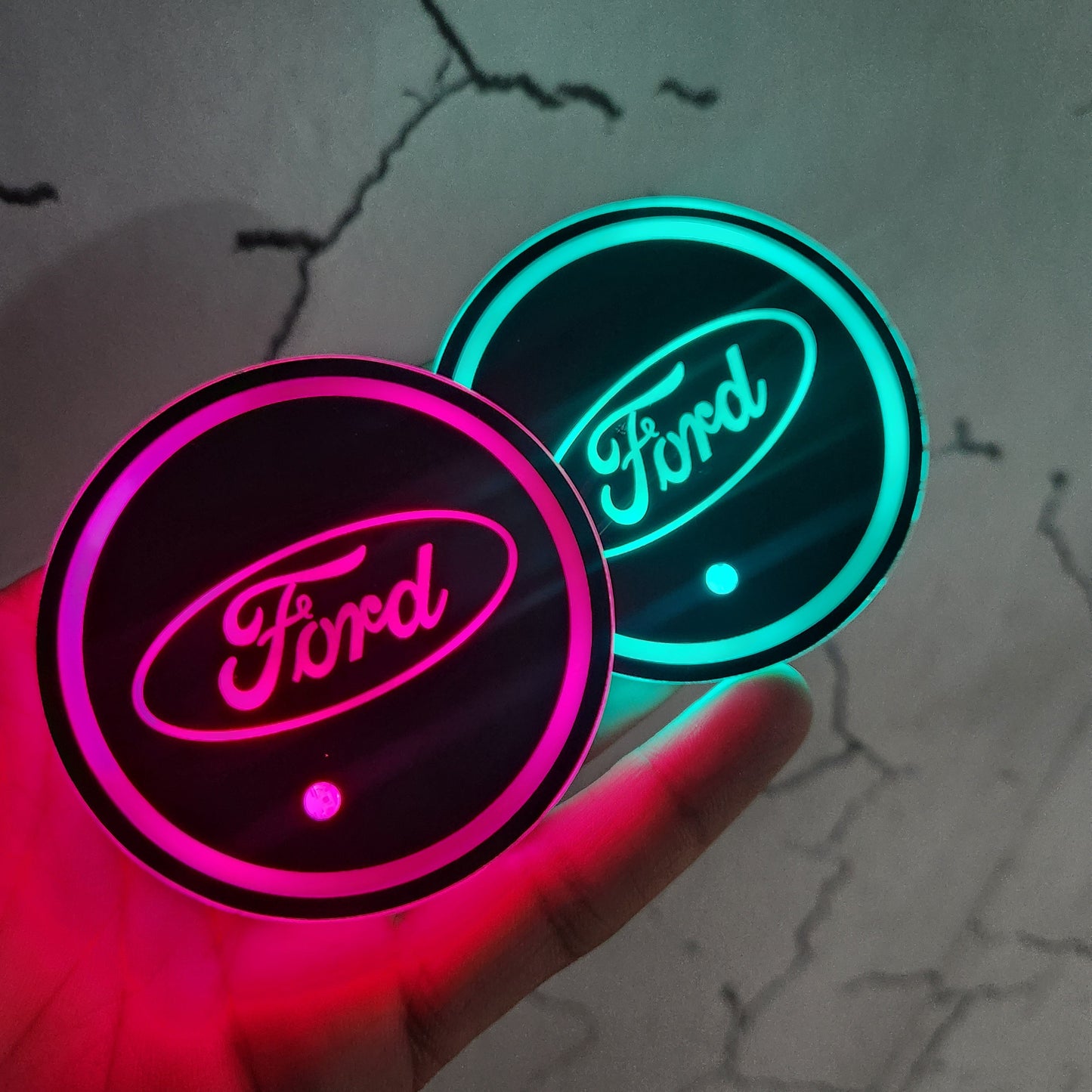 LED Car Cup Holder Lamp Light 2 pcs