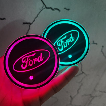 LED Car Cup Holder Lamp Light 2 pcs