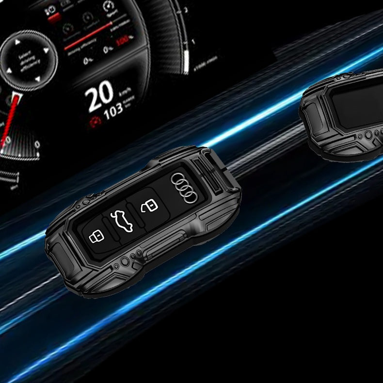 Audi Old Key Premium Batman Metal Alloy Keycase with Holder & Rope Chain