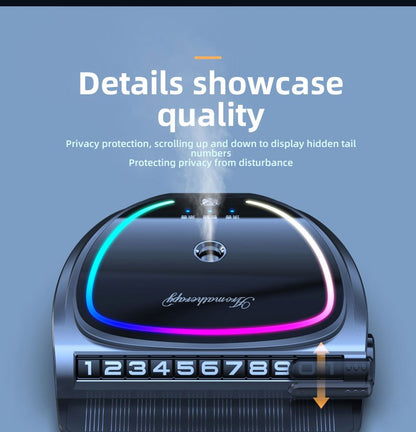 Smart Diffuser 3in1 Metal Alloy Perfume Aromatherapy with Lights & Number Plate