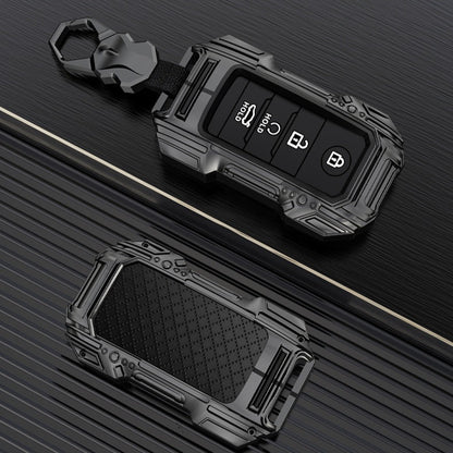 Kia Seltos/Sonet/Carens 4 Button Keyless Push Button Key Premium Batman Metal Alloy Keycase with Holder & Rope Chain