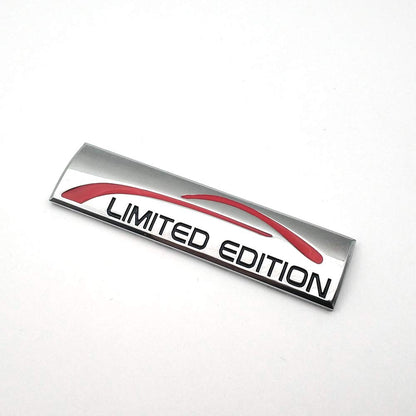 3D Limited Edition v4.0 Metal Sticker Decal Silver (9x2.3 cm)