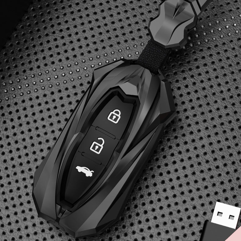 Suzuki 3 Button Key (Ciaz, S-Cross, Vitara) Premium Batman Metal Alloy Keycase with Holder & Rope Chain