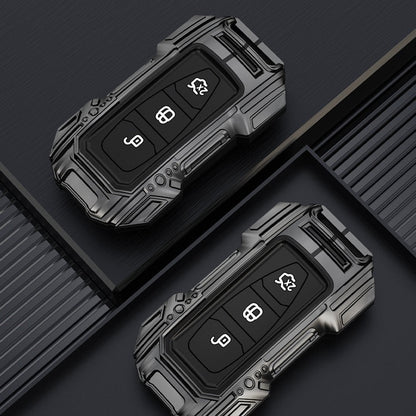 Ford Ecosport Push Button Remote Key Premium Batman Metal Alloy Keycase with Holder & Rope Chain
