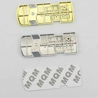 3D Hybrid v2.0 Metal Sticker Decal Gold (8×3 cm)