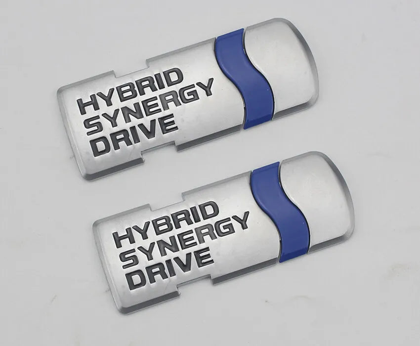 3D Hybrid v2.0 Metal Sticker Decal Silver (8×3 cm)
