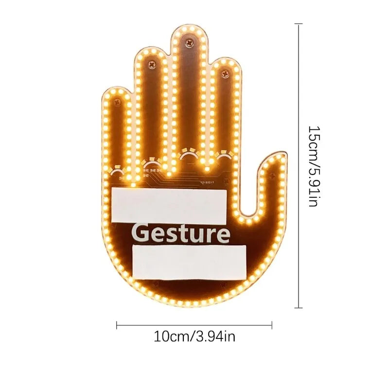 3in1 Car Finger Gesture Light with Remote Signs Gesture Light Car Rear Window Lamp