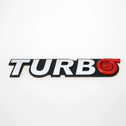 3D TURBO Metal Sticker Decal SIlver (16 x 3 cm)
