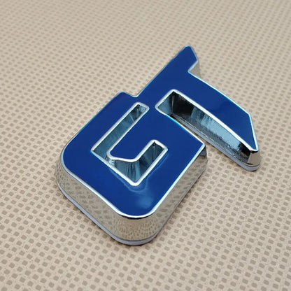 3D GT Metal Sticker Decal Blue (6x3 cm)