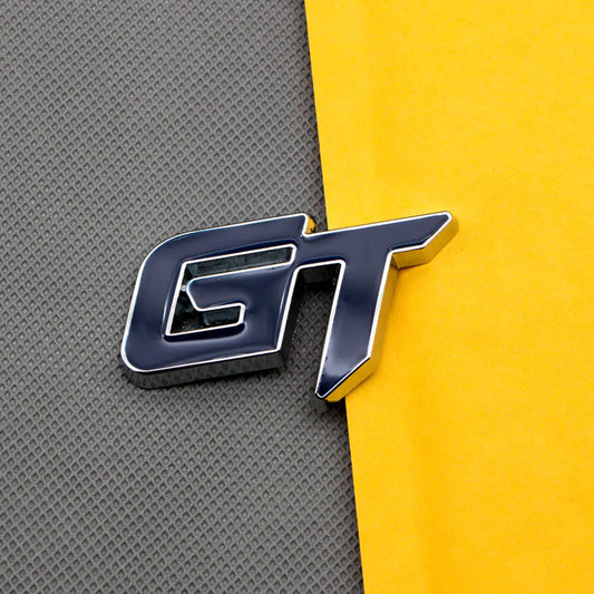 3D GT Metal Sticker Decal Blue (6x3 cm)