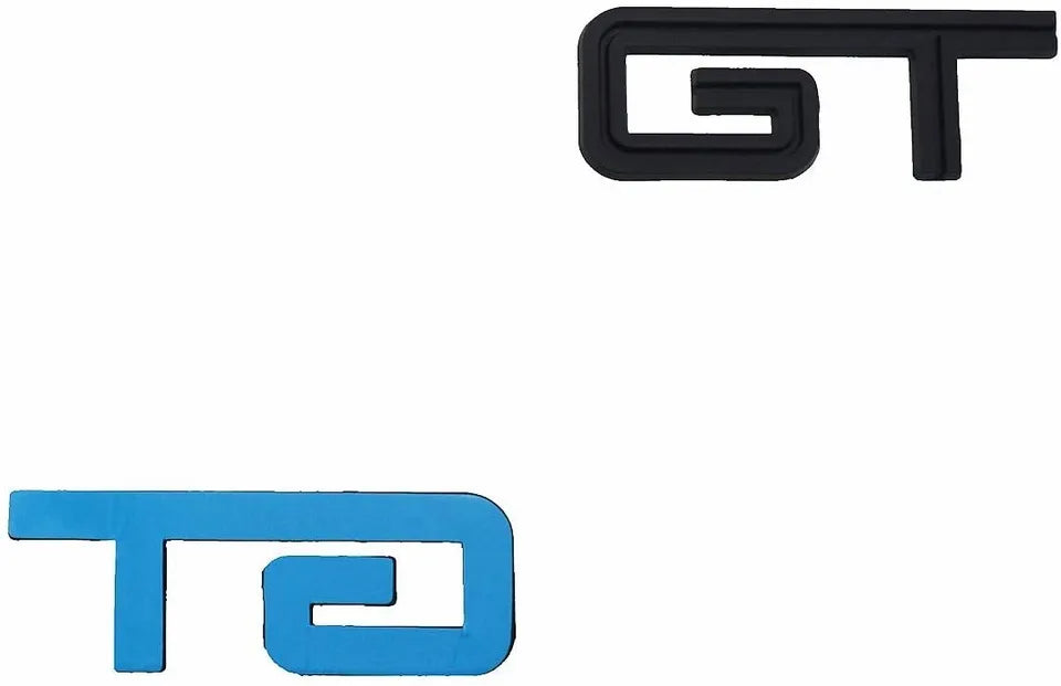 3D GT v2.0 Metal Sticker Decal Black (11x3.5 cm)